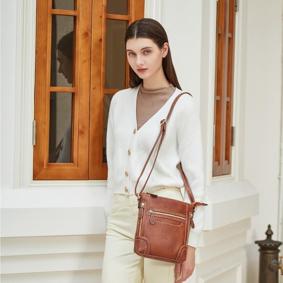 Women Crossbody Bag Leather Small Cross Body Purses Designer Handbags - Picture 7 of 7